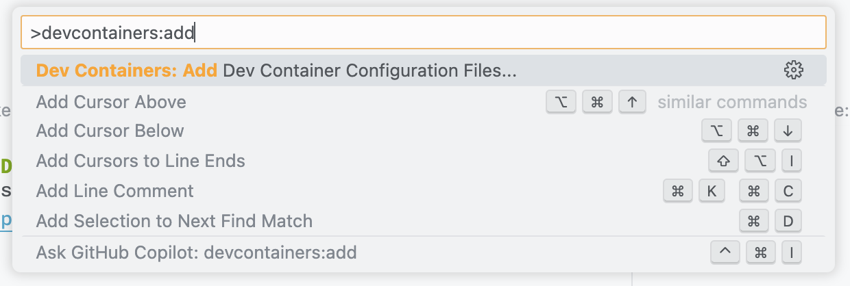 Ajouter la configuration Dev Container